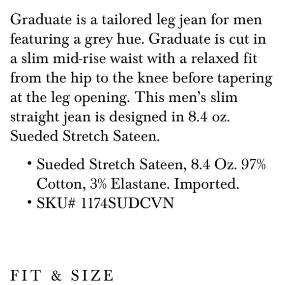 ADRIANO Goldschmied The Graduate tailored leg soft Jean pants dark gray 36x32 - Picture 15 of 17